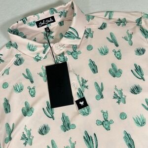 NWT Bad Birdie Core Short Sleeve‎ Polo Shirt Men XXL Thorn In Your Side Cactus